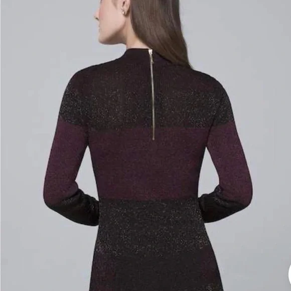 White House Black Market metallic colorblock sweater tunic - Picture 5 of 5